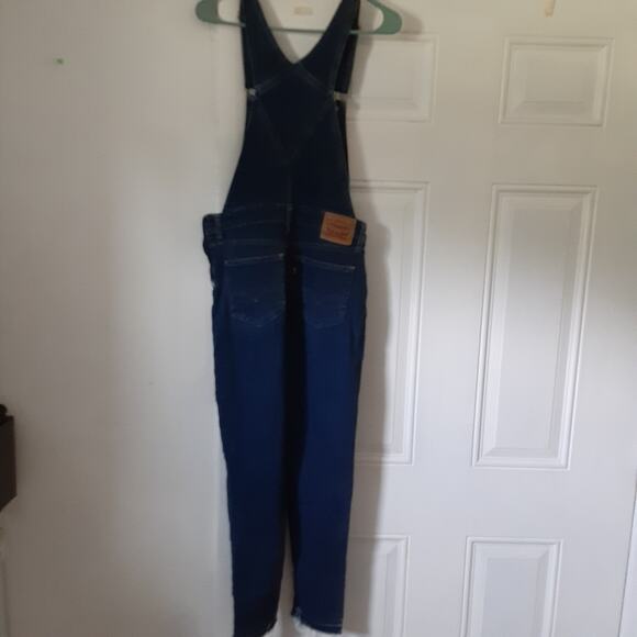 Levi's Overalls Blue Denim Women's Size 28 Side Zip Tapered Leg S40197 Cotton - Picture 9 of 15